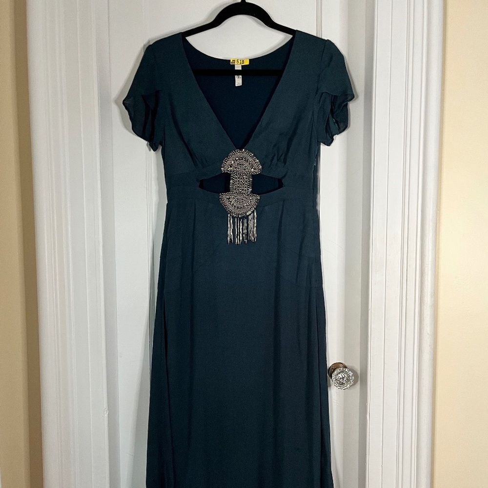 Seventeen Women's Teal dress with bead decoration size 2